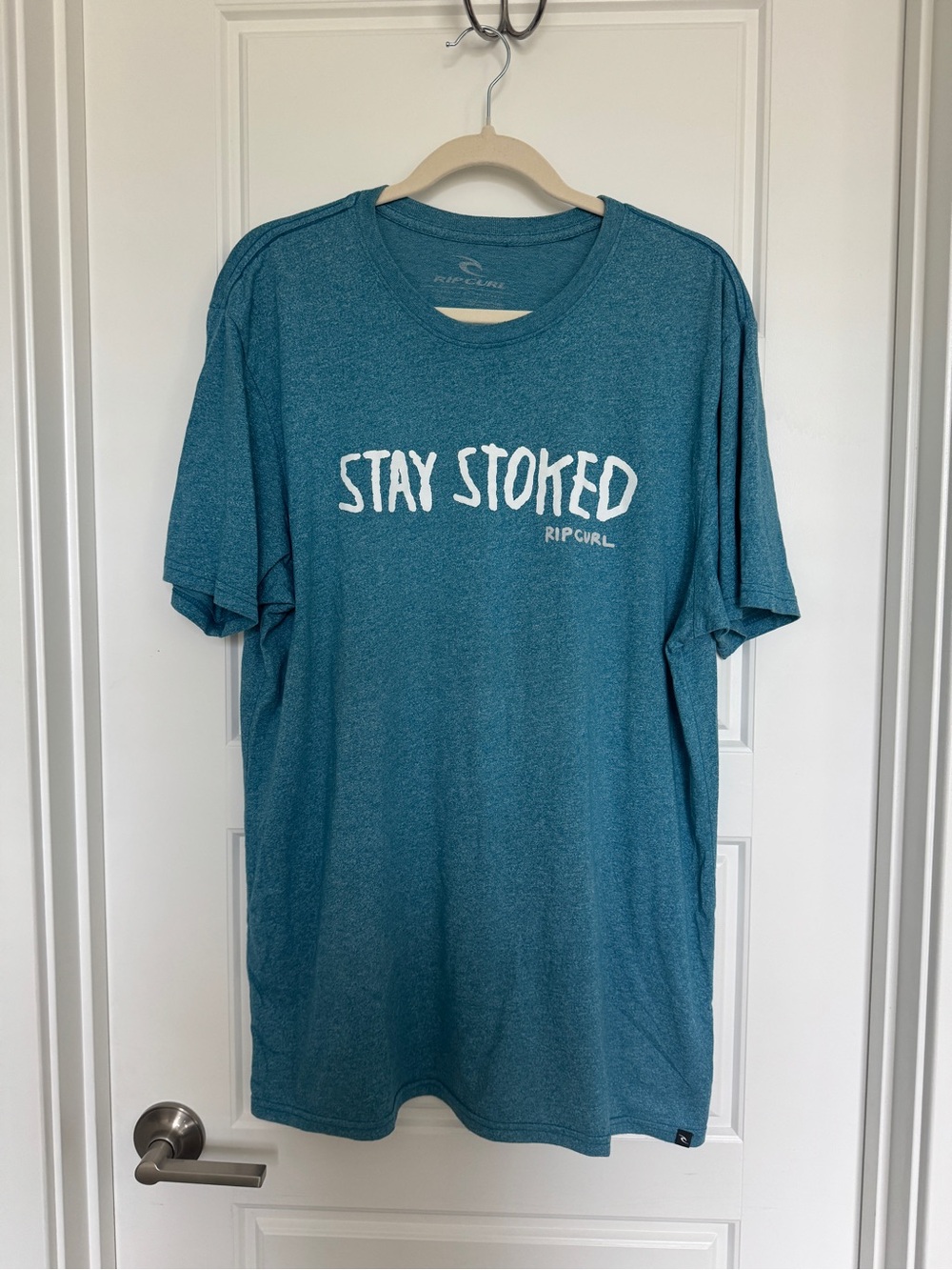 Rip Curl Heather Teal Logo Crewneck Tee